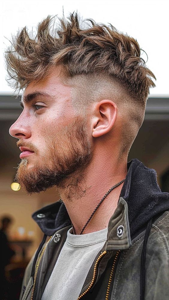 Textured Burst Mohawk with Subtle Highlighting