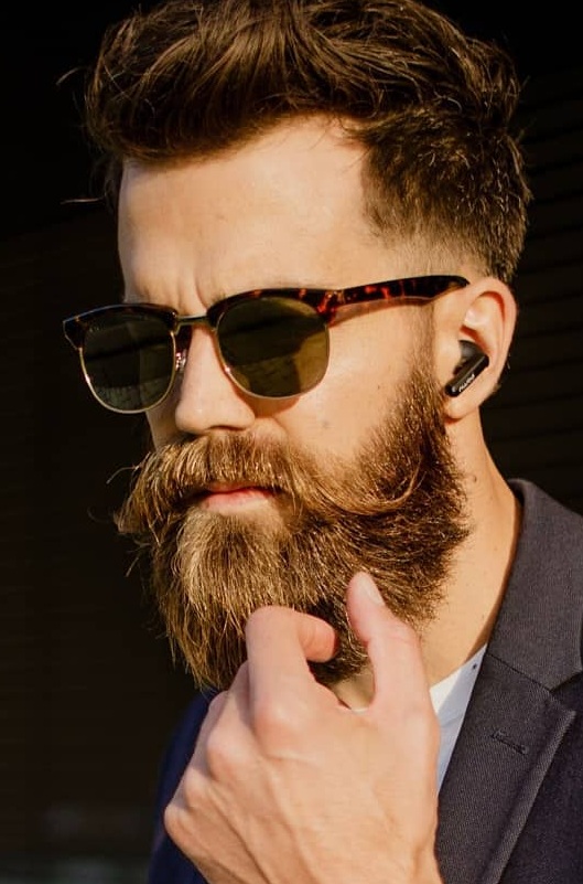 Medium Beard with a Tousled Quiff