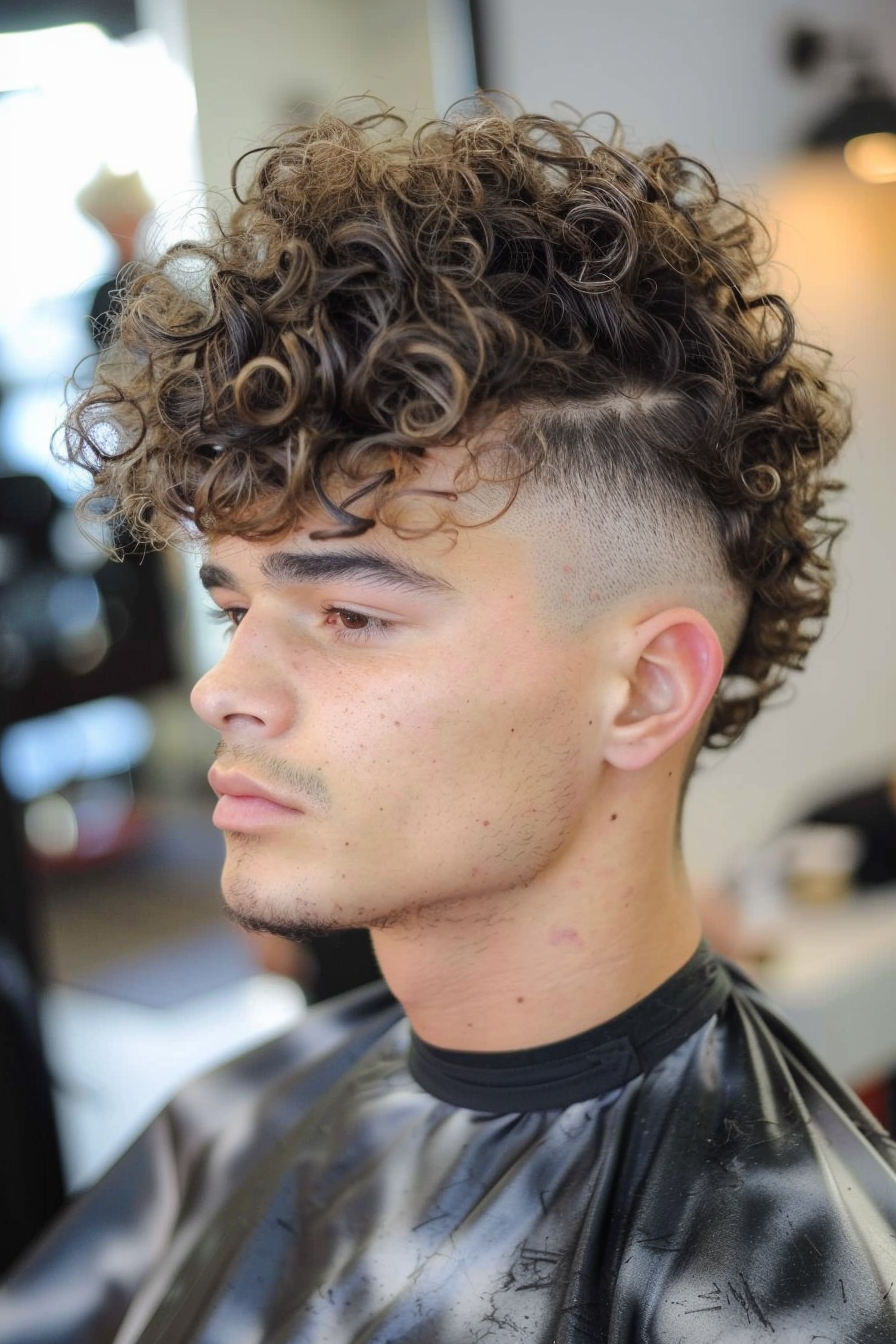 Short Curly Mullet