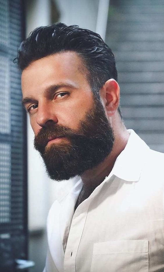 Drop Fade Cut with a Sculpted Medium Beard