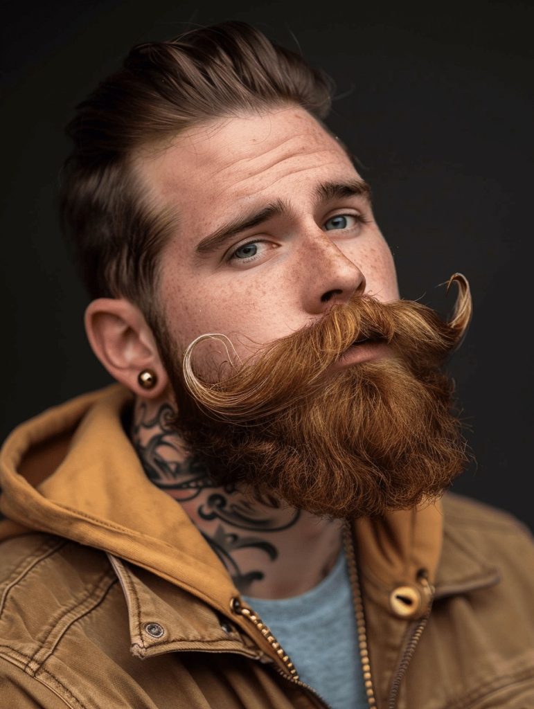 Curved Neckline Beard with a Tapered Haircut