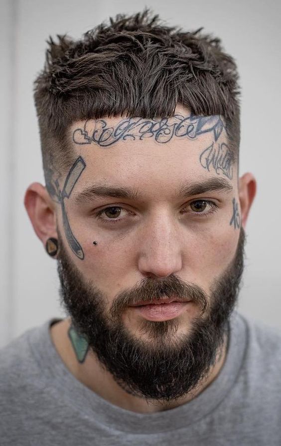 High Top Fade with a Tapered Medium Beard