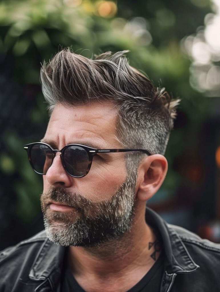 Dynamic Faux Hawk with Mid Fade