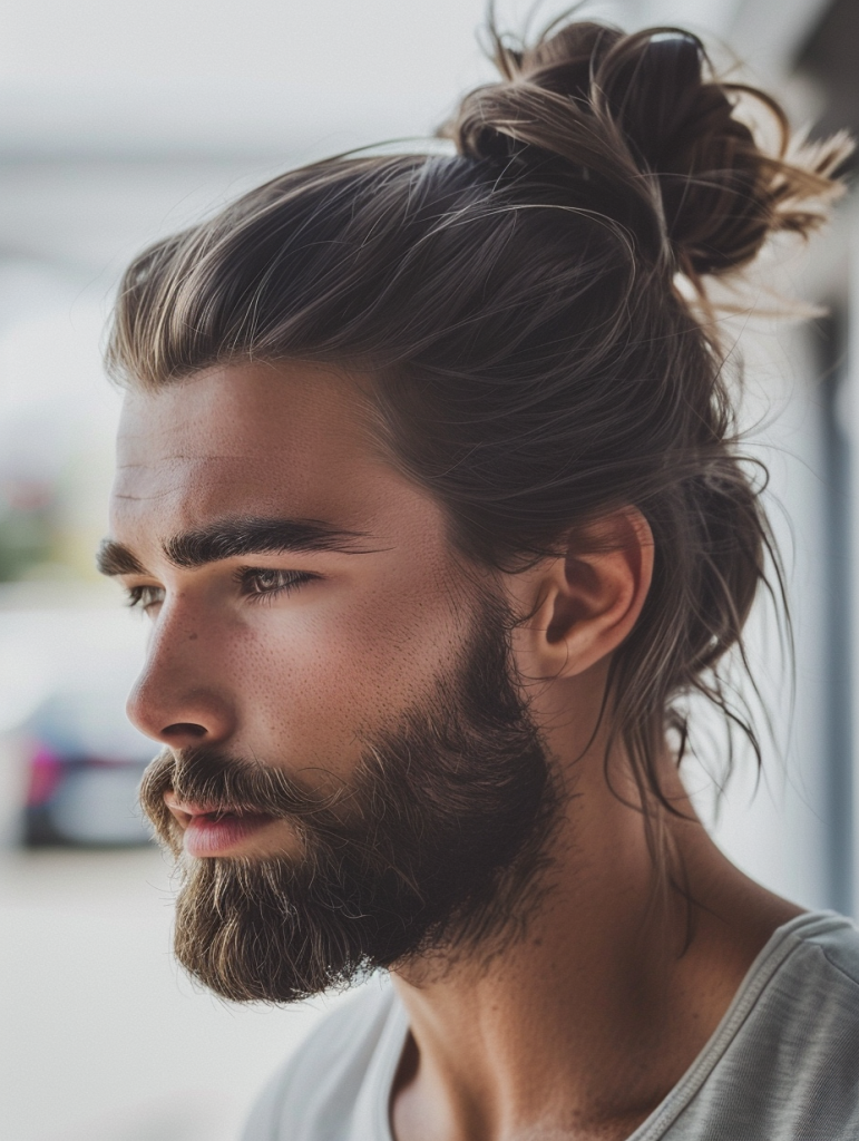 Bearded Gentleman’s Sleek Low Bun