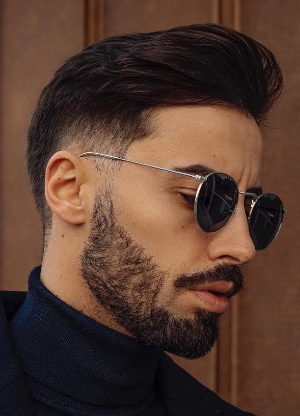 Classic Textured Crop with a Neatly Contoured Medium Beard