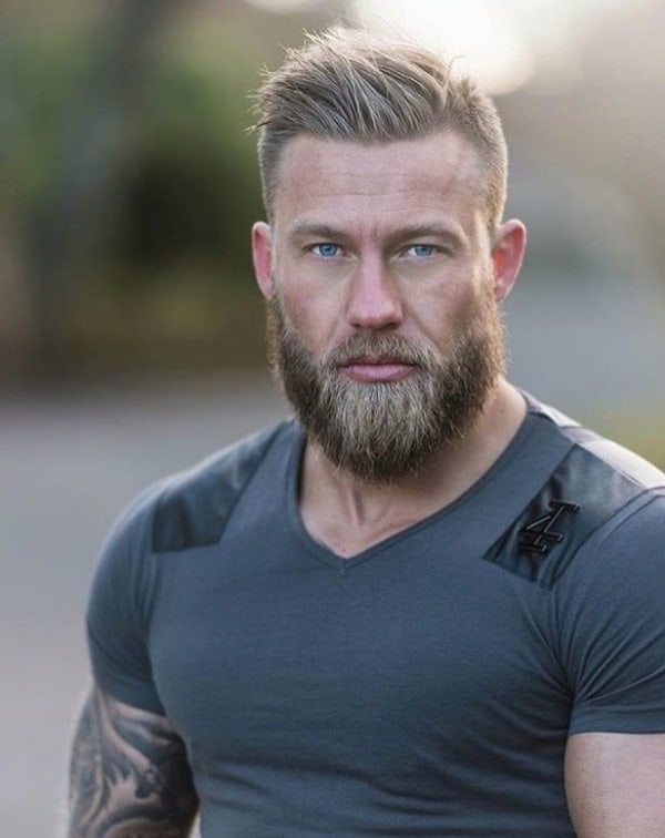 Viking-Inspired Beard with Shaved Sides and Braided Accent