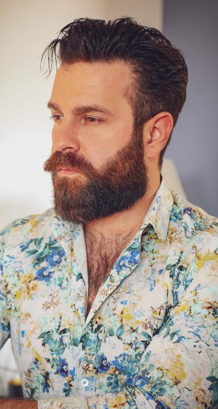 Textured Medium Beard with Subtle Color Accents