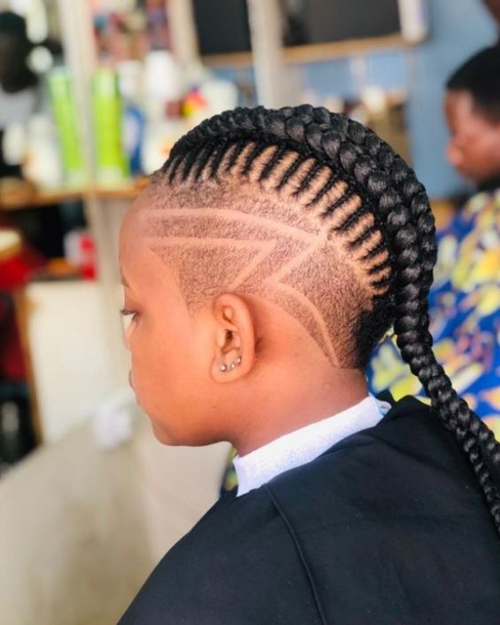 Cornrow Designs with Shaved Sides