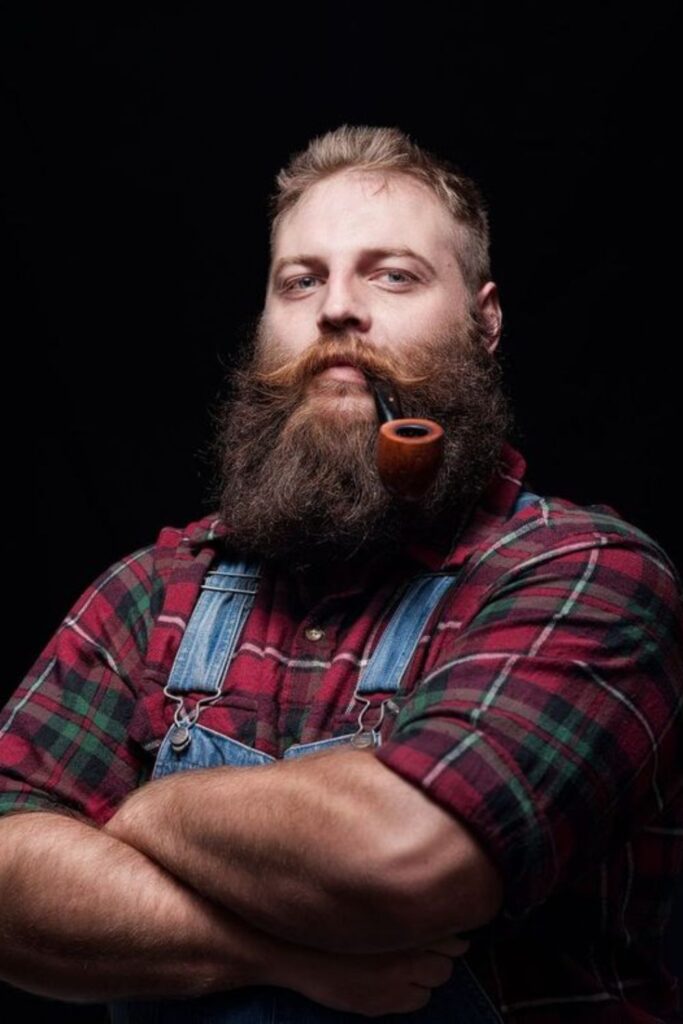 Lumberjack Beard with a Casual Flannel Look