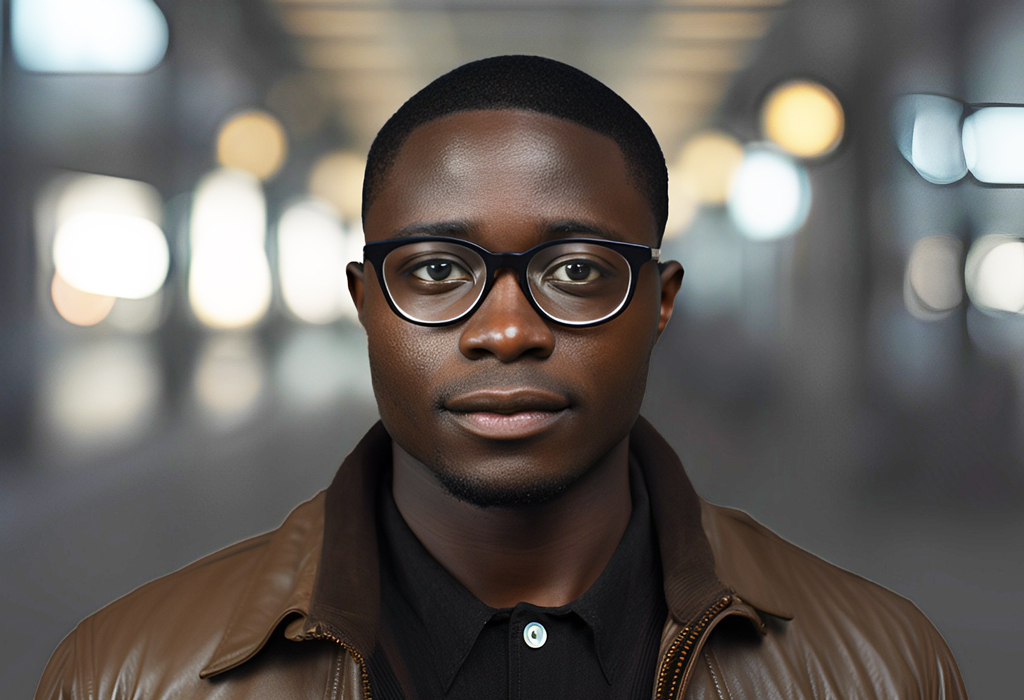 Buzz Cut with Round Black Glasses