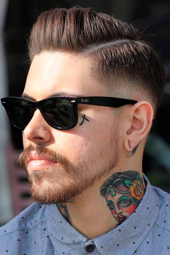 The Polished Pompadour Side-Swept Undercut