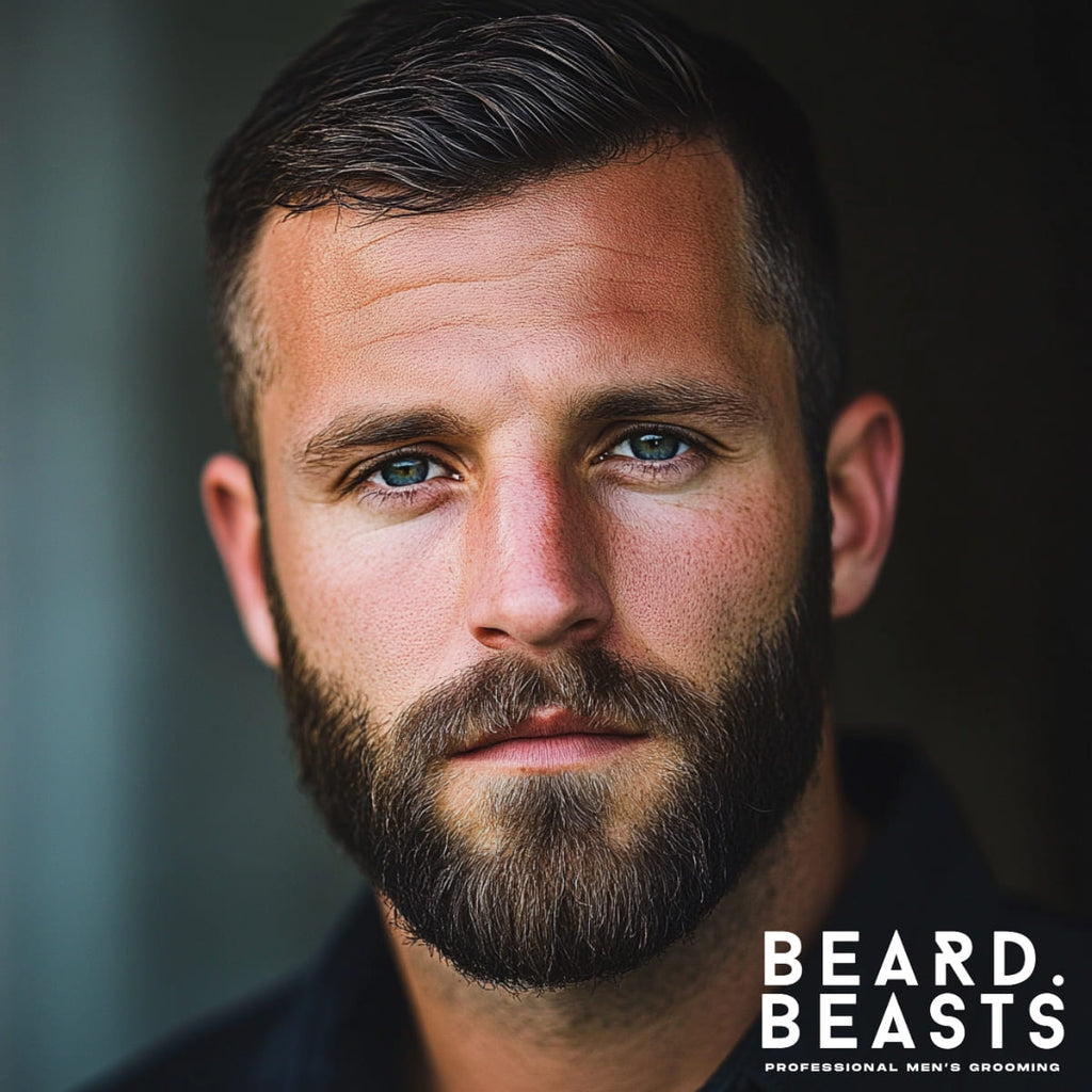Portrait of a Man with a Short Comb Over and a Corporate Beard