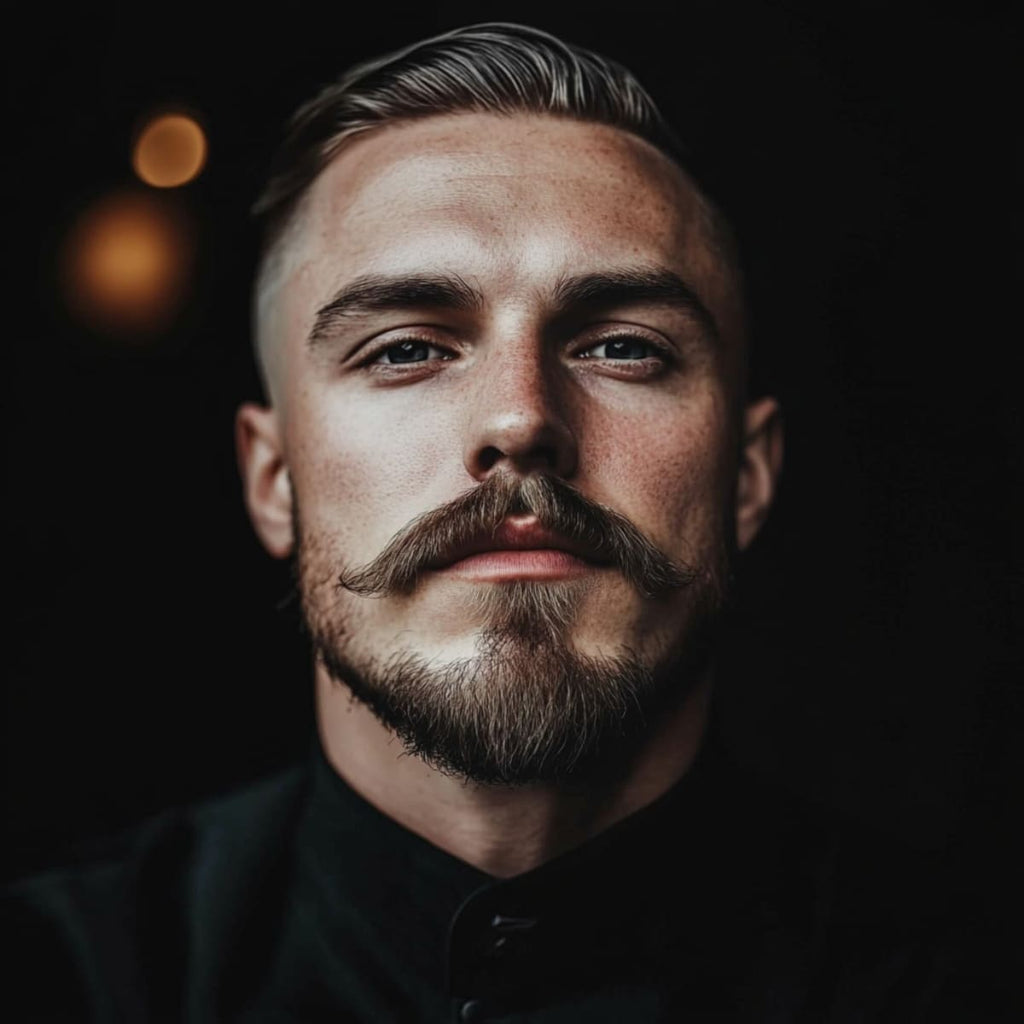 Portrait of a Man with Stylish Hair and an Anchor Beard