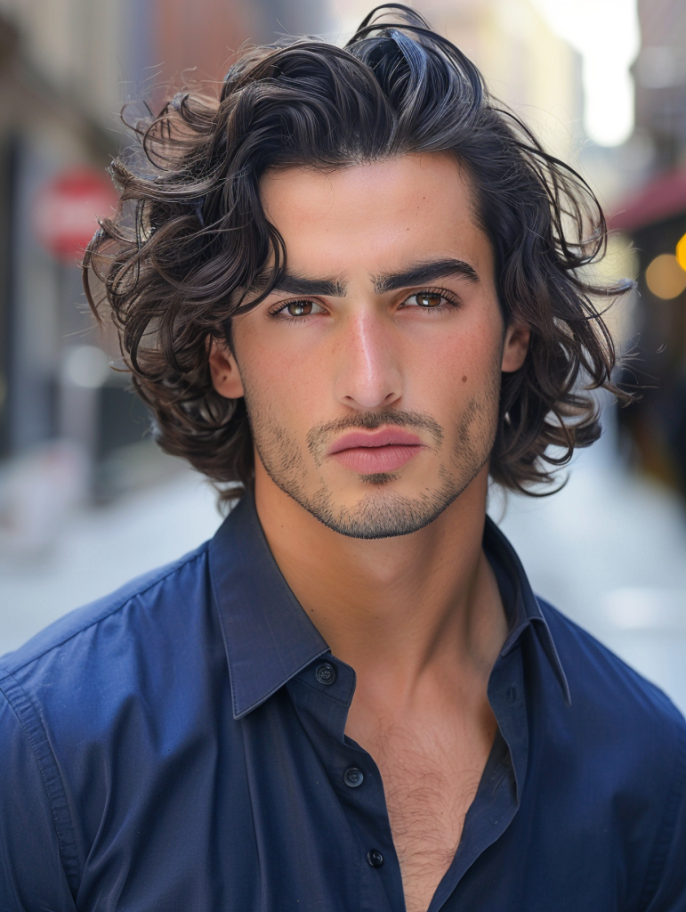 Classic Curly Top with Defined Low Fade