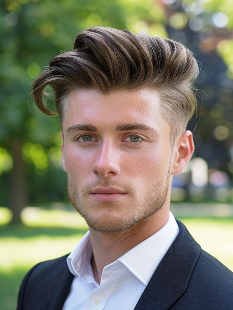 The Classic Pompadour with Sharp Definition