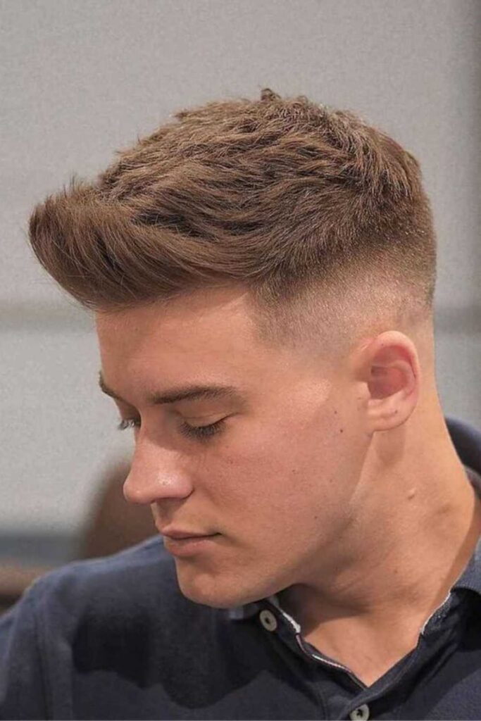 Textured Side Quiff with Faded Undercut