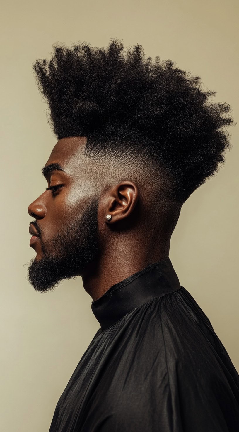 Afro High-Top Fade with Shape-Up