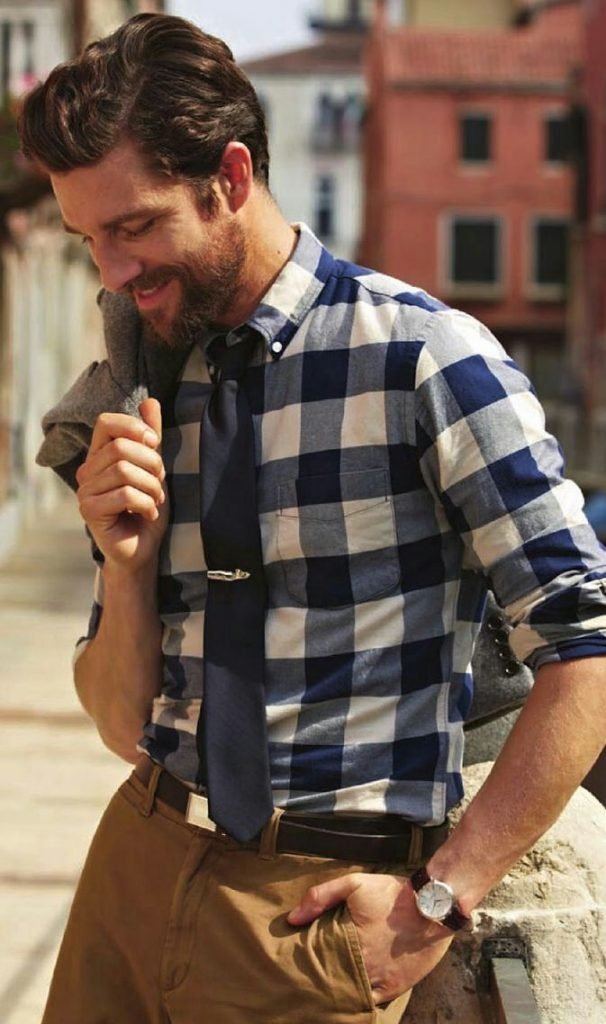 Monochrome Outfit with Plaid Flannel