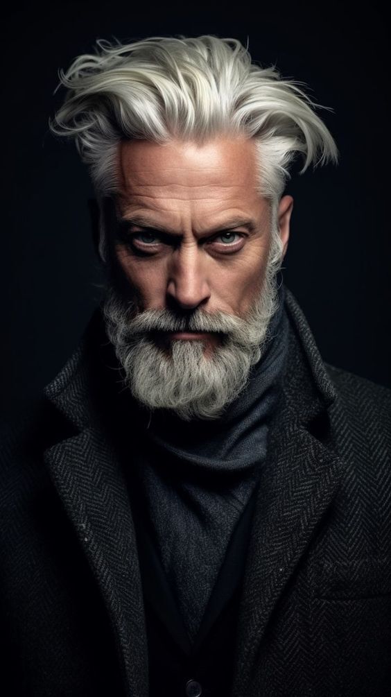 Casual Sophistication with Trimmed Gray Beard