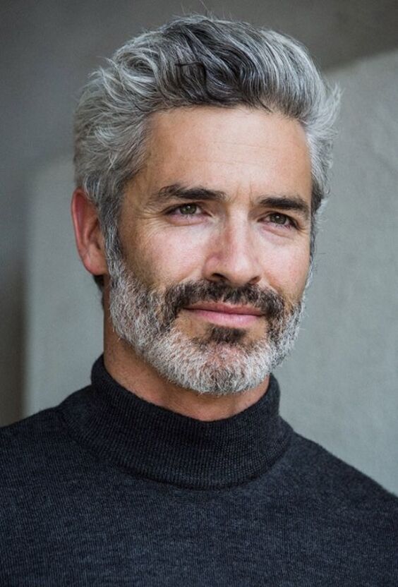 Graceful and Natural Grey Beard for Men