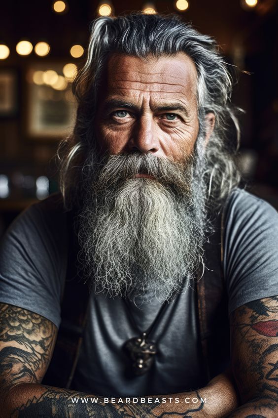 Natural Grey Beard with Short, Tapered Hair