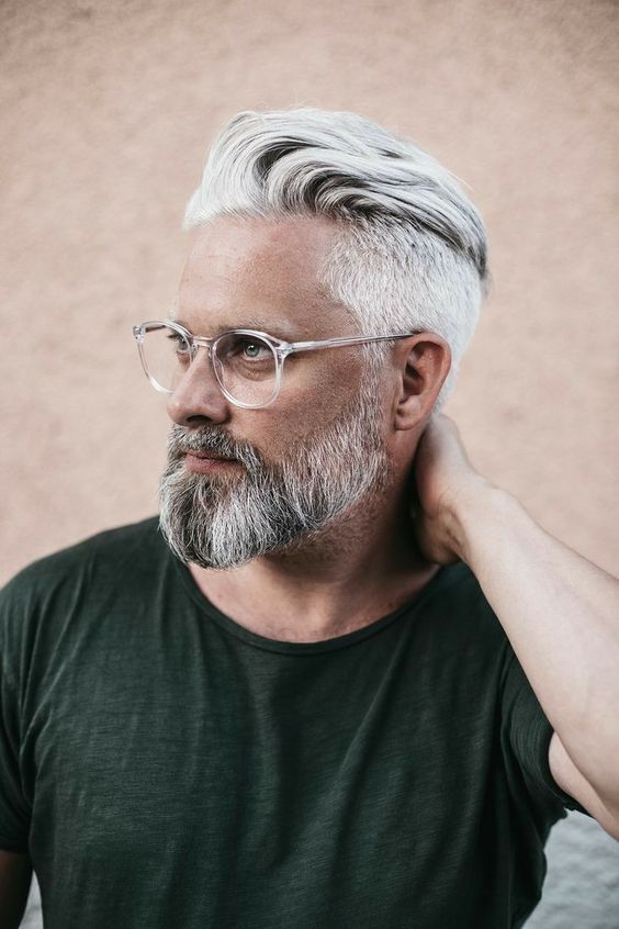 Natural Full Grey Beard with Subtle Layers