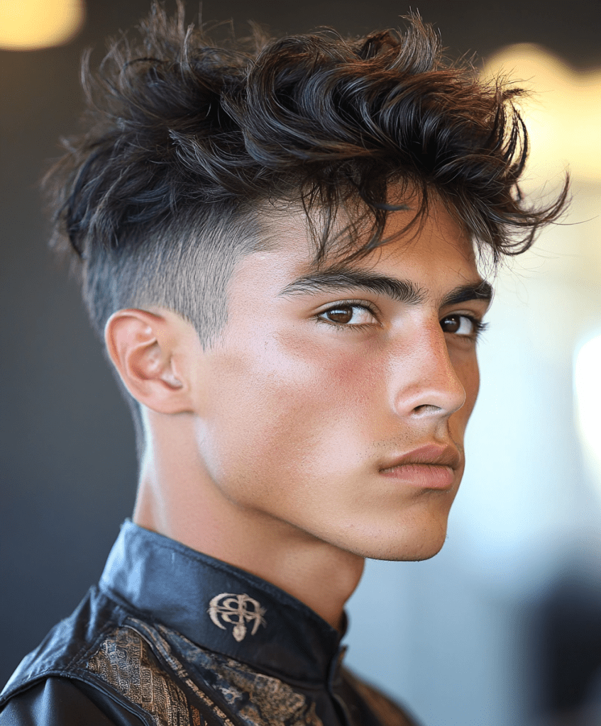Sophisticated Hard Part Burst Fade Mohawk