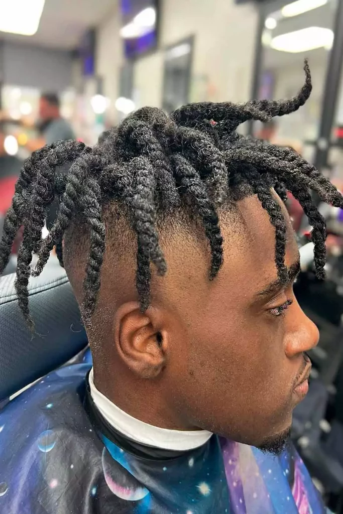 Afro Twists with Undercut Edge